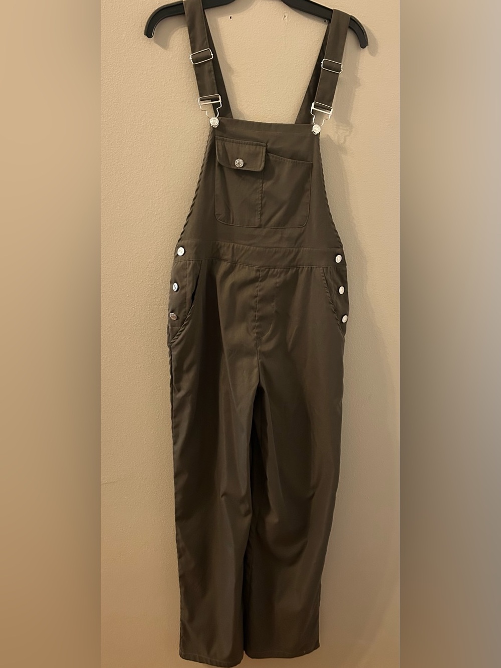 Women’s Dark Olive Green Overalls Jumpsuit